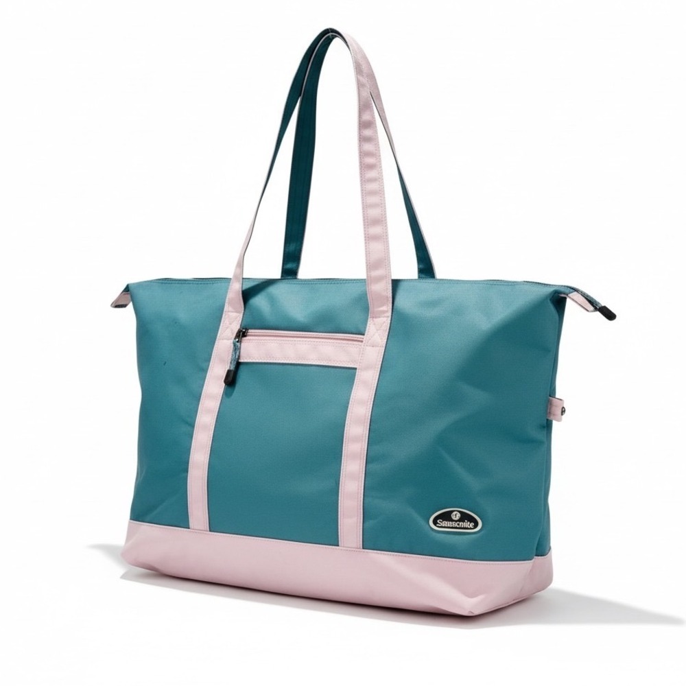 Samsonite Travel Tote Bag Large Weekend Bag Carry On Bag Teal Lavender Canvas